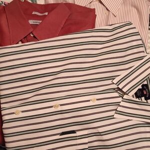 Izod Men's Striped Shirt - Green and White